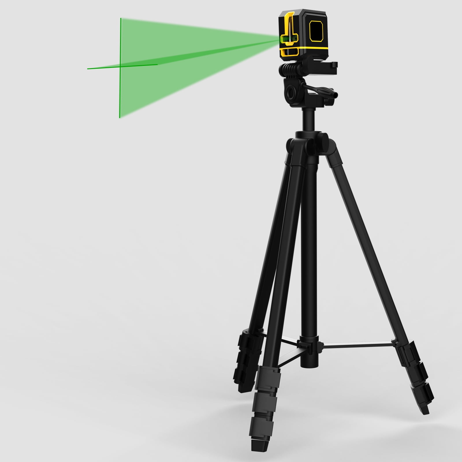55-inch Lightweight Aluminum Laser Level Tripod Stand with Bubble Level, Quick Release Plate with 1/4"-20 Screw Mount for Laser Line Leveling