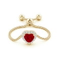 thumbnail image 2 of ANGARA Natural Heart-Shaped Ruby Bolo Ring with Diamond Halo in 14K Yellow Gold for Women (Size-4mm) | July Birthstone, Birthday, Anniversary, Jewelry Gift for Women | Natural Ruby Ring, 2 of 8