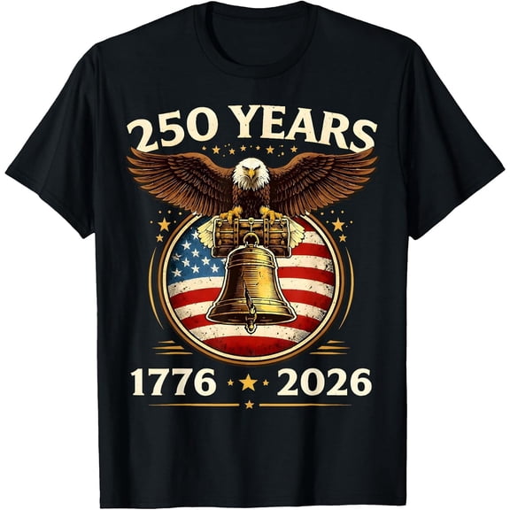 250th Anniversary USA Patriotic 250 Years American 4th July T-Shirt, Comfortable Breathable Soft Tee, Men's 100% Cotton Graphic T-Shirt 180gsm