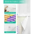 thumbnail image 3 of No Hook Shower Curtain with Snap in Liner, LOVE IS LOVE Rainbow Colored Plaid Hotel Shower Curtains for Bathroom, Washable Shower Curtain Liner Set with Mesh Top Window, 48"x72", 3 of 6