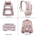 thumbnail image 5 of Heavy Duty Stylish Clear Backpack - 15L Large Transparent Bag with Adjustable Straps, Multiple Pockets & Compartments - Durable See-Through Plastic Clear Book Bag for School, Work - Rose Pink, 5 of 7