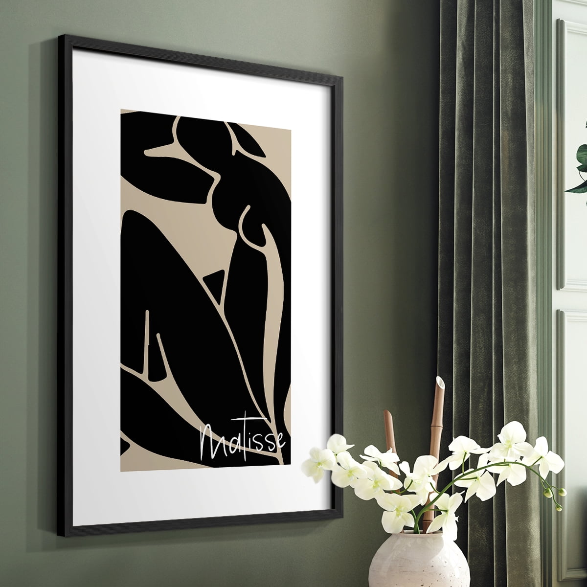 Matisse CCCIII in Black Solid Wood 16 x 20 Framed Print