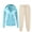 Blue, variant on Casual Tracksuit Set for Women Zipper Up Hoodies and Jogger Pants Set 2 Piece Sport Outfits Solid Color Set