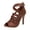 Brown, variant on Stilettos Heels for Women Buckle Strappy Peep Toe Back Zipper Pumps Shoes High Heeled Summer Dressy Gladiator Sandals Black Size 7.5