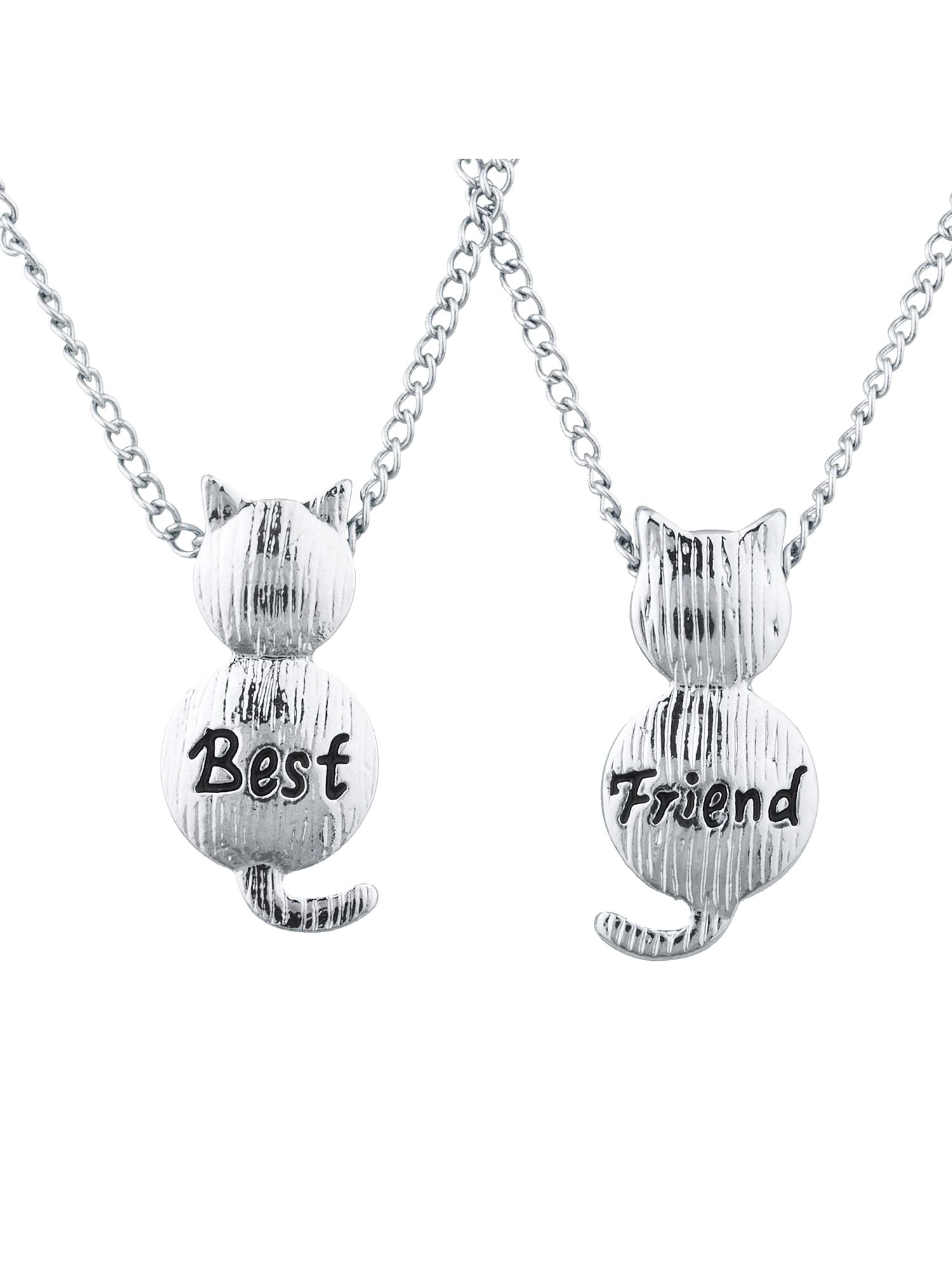 Best Friend Cat Matching Necklaces Gold & Silver