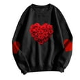 thumbnail image 4 of LEBONYARD Women's Trendy Round Neck Multiple Valentine's Day Printed Long Sleeve Loose Warm Fitting Casual Fashion Regular Pullover Sweatshirts, 4 of 5