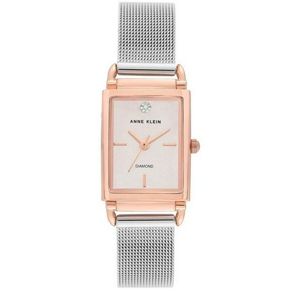 Anne Klein 3037SVRT Women's Rose Gold Dial Mesh Bracelet Watch