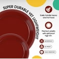 thumbnail image 4 of Exquisite Dinner Plate Combo, 100 Pack, 9 & 7 Inch, Burgundy Plastic Party Plates, 4 of 7