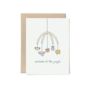 Welcome to the Jungle Baby Card – Cute Animal Mobile Design – Blank Inside for Personal Messages – Perfect for Baby Showers or New Arrivals