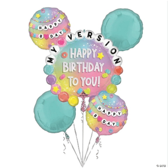 AMSCAN - Friendship Bracelet Themed Happy Birthday Balloon Bouquet (5 Pieces)