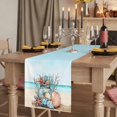 thumbnail image 2 of Coastal Beach 70 Inch Table Runner, Summer Ocean Starfish Coral Shells Farmhouse Dresser Scarf Cotton & Linen Tablerunner for Dining/Kitchen Island/Holiday Party Décor 13" x 70", 2 of 9