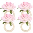 thumbnail image 1 of KAKOWELY 4 anillos para servilletas con forma de rosa y flores artificiales para bodas., 1 of 5