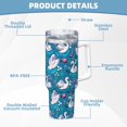 thumbnail image 5 of Balery Swan On The Pond Pattern 40oz Stainless Steel Tumbler Double Wall Vacuum Insulated Water Bottle Ice Bully Insulated Tumbler With Handle And 2 in 1 Straw Lid, 5 of 8