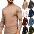 thumbnail image 2 of Qingpeng Mens Half Turtleneck Sweaters Long Sleeve Pullover Basic Solid Casual Slim Fit Shirt, 2 of 3