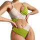 thumbnail image 1 of Gibobby Conjunto de Bikini para Mujer Color grueso a juego sólido Cruz Sexy Bikini mujeres traje de baño Correa cintura traje de baño Tankinis conjunto(Verde,CH), 1 of 5
