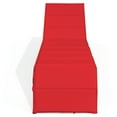 thumbnail image 4 of Gymax Chaise Longue Inclinable de Patio en Rotin Réglable avec Coussin Rouge, 4 of 9