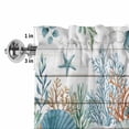 thumbnail image 3 of Window Valance for Kitchen,Coastal Sea Starfish Shell Conch Rod Pocket Curtain Valances Short Curtains Drapes Panel,Ocean Coral Wood Board Window Treatment Topper for Living Room Bathroom Bedroom, 3 of 9