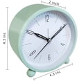 thumbnail image 2 of Reloj despertador analógico en pulgadas, súper silencioso, sin tictac, funciona con pilas, fácil de configurar y función de luz nocturna, dormitorio, mesita de noche, oficina, estudio, trabajo, reloj, 2 of 5