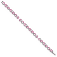 thumbnail image 2 of 925 Sterling Silver Rhodium-plated 7inch Pink Cubic Zirconia Bracelet, 2 of 7