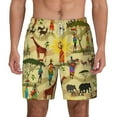 thumbnail image 2 of Picia Ethnic African pattern Mens Swim Trunks with Compression Liner Stretch Beach Shorts Quick Dry with Zipper Pockets No-Chafing Board Shorts-3X-Large, 2 of 9