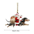 thumbnail image 3 of Hxlamzoo Funny Dachshund with Santa Acrylic Christmas Ornaments - Playful Holiday Decorations for Dog Lovers, 3 of 6