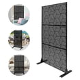 thumbnail image 2 of Wildnix Stylish Patio Privacy Screen with Rhombic Pattern, Freestanding, Black Galvanized Steel Design, Ideal for Indoor or Outdoor Spaces, 2 of 6