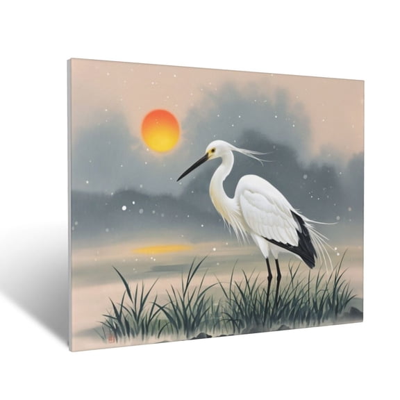 Canvas Decorative Picture Wall Art Canvas Paintings Home Decor 16 X 20 The Little Egret Playing In The Water For Living Room Bedroom Kitchen Office