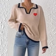 thumbnail image 5 of Byworldtasic Valentine's Day Oversized Sweaters for Women Long Sleeve V-neck Fall Tops Knit Pullover Sweaters, 5 of 7