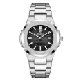 thumbnail image 1 of Montre d'Affaires Étanche Date Lumineuse Acier Inoxydable Quartz Carré Montre pour Homme, 1 of 4