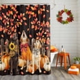 thumbnail image 2 of Fall Theme Shower Curtains for Bathroom, Funny Dog Pumpkin Maple Leaf Black Backdrop Waterproof Fabric Shower Curtain for Bathroom Bathtub Decoration, Machine Washable, 54x"78", 2 of 9