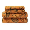 thumbnail image 2 of BNM Paisley Flannel Cotton Sheet Set, Twin, Pumpkin, 2 of 6