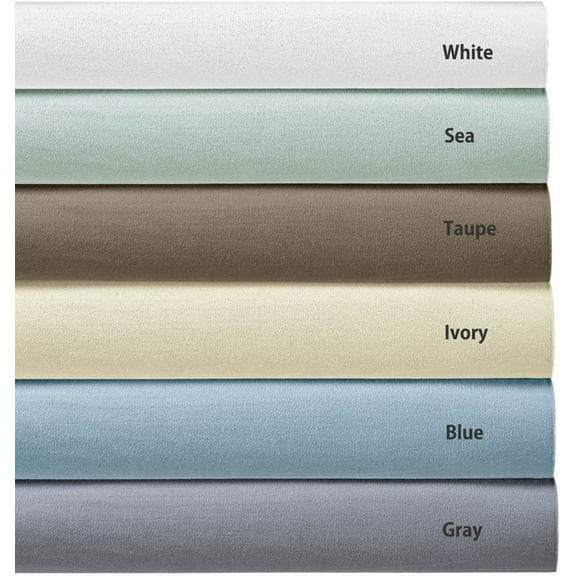 Heavy Soft 100% Cotton Flannel Pillowcases, Pair/ 2 Pillow Cases Set, Solid, Thick, Heavy and Ultra Soft Cotton Flannel, Sea, Standard