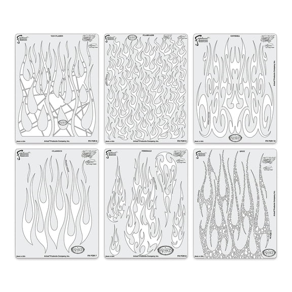 Iwata Artool Freehand Template - Set of 6, Flame-O-Rama 2
