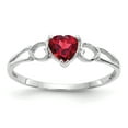 thumbnail image 1 of 10k White Gold Garnet Birthstone Ring January Gemstone, 1 of 9