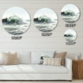 thumbnail image 4 of Designart "Dynamic Ocean Waves in Motion I" Modern Landscape Beach Metal Round Wall Decor, 4 of 5
