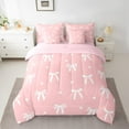 thumbnail image 2 of Castle Fairy Kawaii Ribbon Bowknot 7Pcs Bedding Comforter Set for Children Girls Teens,Dreamy Princess Queen Bedding Sets Super Cozy,Cute Bow Queen Sheet Sets,Super Cozy Room Decor, 2 of 8