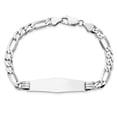 thumbnail image 4 of Auriga Fine Jewelry 14K White Gold Figaro Link Soft Id Bracelet 8 inch for Women, 4 of 6
