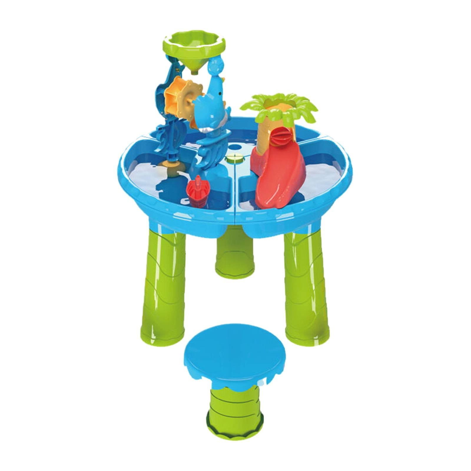 RUIG Rain Showers Splash Pond Toddler Water Table, Kids Water and Sand Activity Sensory Playset, Summer Outdoor Toys, Toy Accessories, For Toddles 1.5+ Years Old
