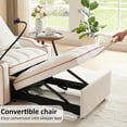 thumbnail image 6 of Lecut Convertible Sleeper Sofa Bed, Modern Pull Out Sofa Bed w/Adjustable Backrest, 3 in 2 Velvet Sleeper Chair w/Cup Holders and USB Ports, Phone Holder and Pillows, for Bedroom, Living Room, Beige, 6 of 8