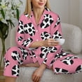 thumbnail image 6 of Fotbe heart with cow Pattern Long Sleeve Pajama Set for Women,Sleepwear Set,2-piece Loungewear Set,Soft PJs Comfy Nightwear with Pockets-Small, 6 of 7