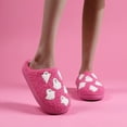 thumbnail image 5 of Leozcaa Slippers for Women Fuzzy Slip-on Slippers Warm Cozy Soft Ghost Print Memory Foam Indoor House Shoes, 5 of 9
