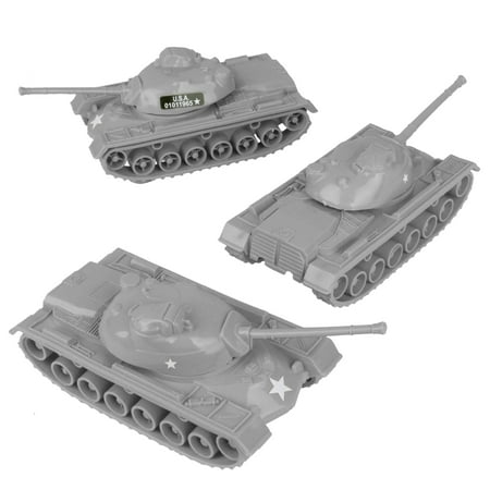 TimMee Toy Tanks for Plastic Army Men – Gray WW2 3pc – Made in USA