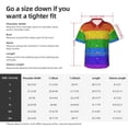 thumbnail image 5 of Honeii Colorful Glitter Rainbow Print Men’s Hawaiian Shirt,Classic Button-Down Short Sleeve Shirt, for Beach, Vacation, and Outdoor Activities,X-Large, 5 of 7