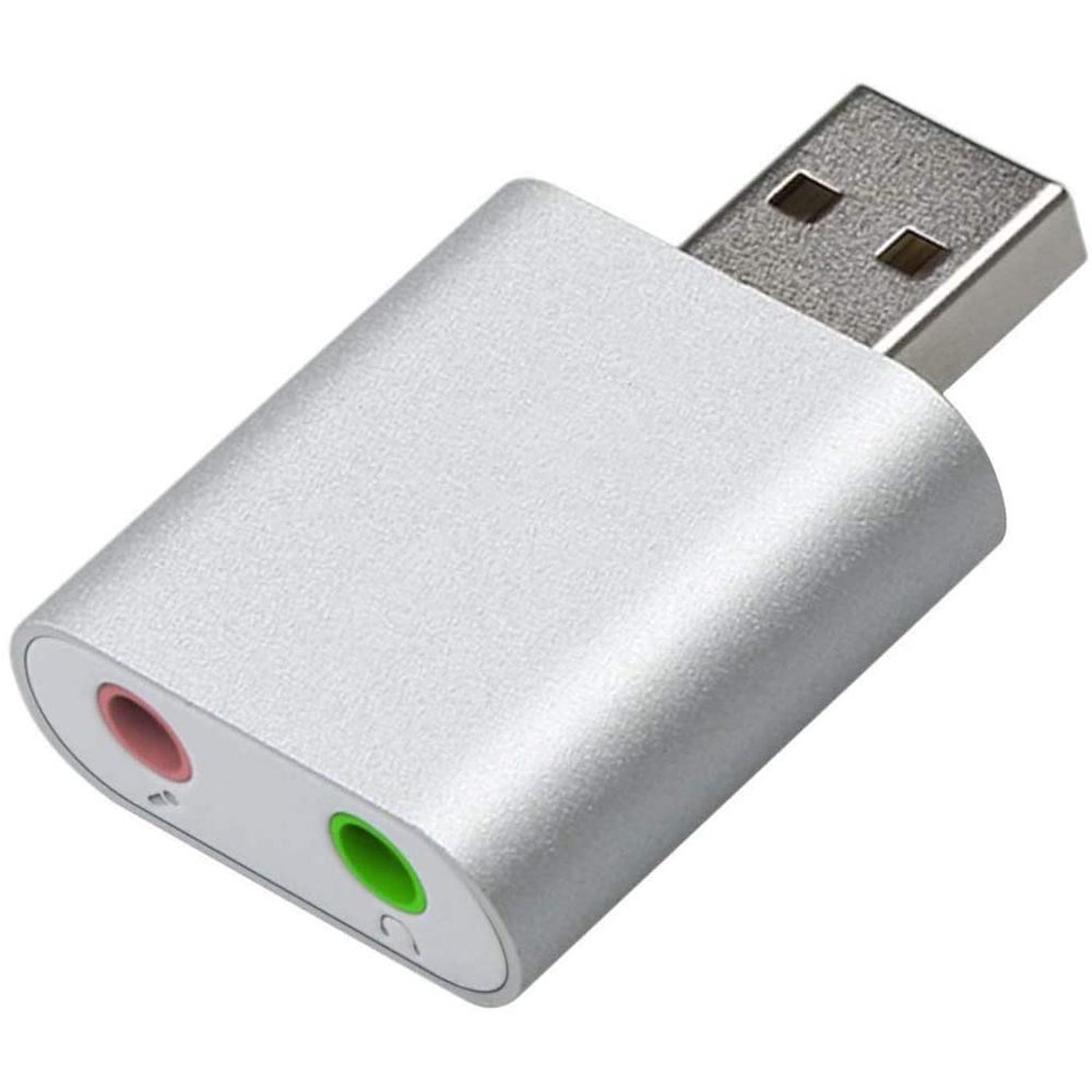 External USB Audio Adapter Sound Card Aluminum Alloy 7.1 Channel USB