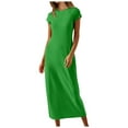 thumbnail image 1 of Robe T-Shirt Manches Courtes Été 2025 pour Femmes Col Rond Décontracté Plage Longues Robes Maxi, 1 of 6