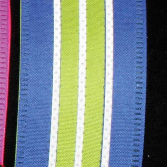 The Ribbon People Striped Green and Blue Wired Craft Ribbon 1.5" x 40 Yards