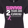 thumbnail image 4 of Inktastic Breast Cancer Survivor 2 Years and Running with Pink Ribbon Women's T-Shirt, 4 of 5