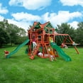 Gorilla Playsets Five Star II Deluxe Wooden Swing Set with 3 Slides