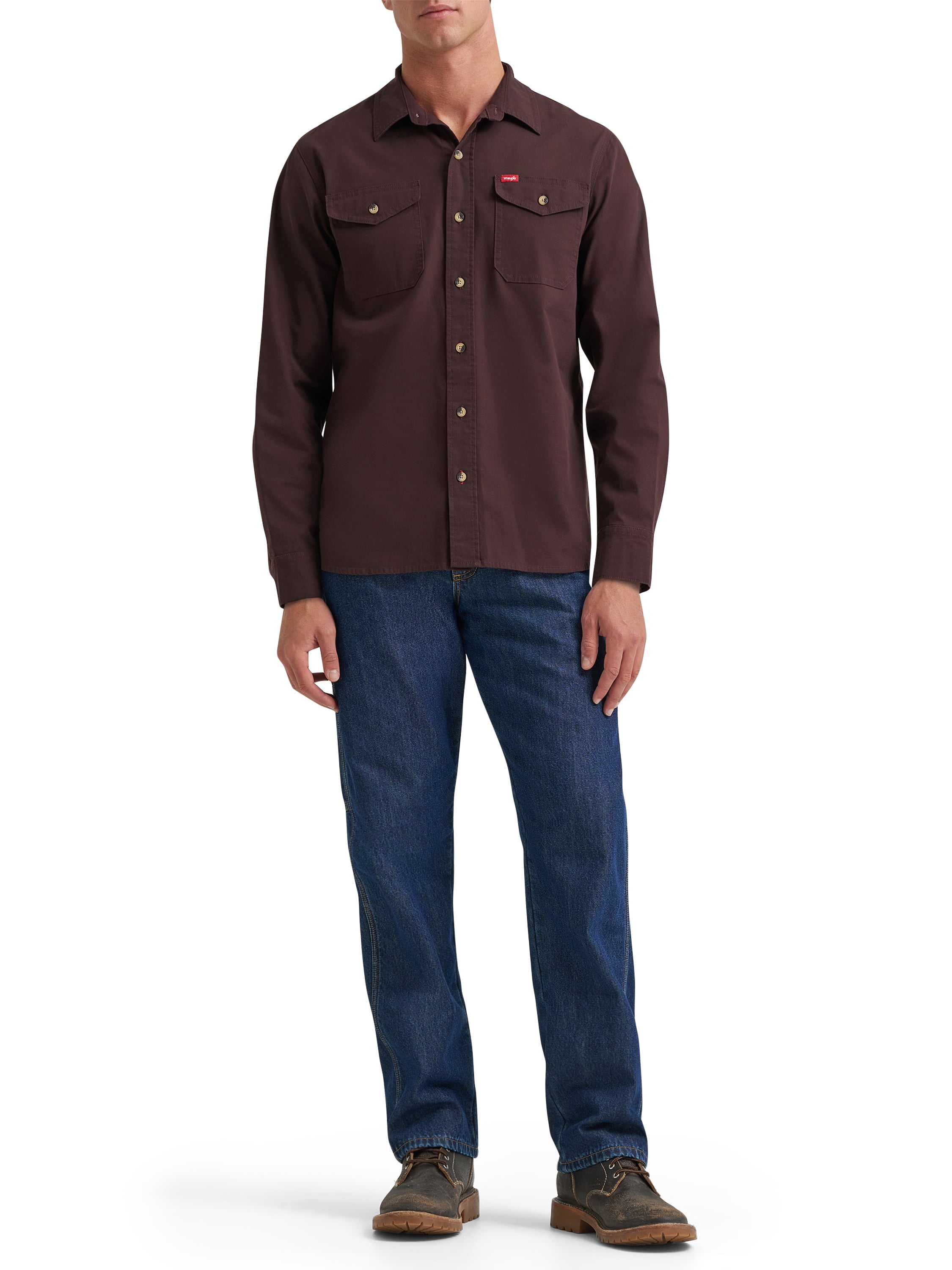 Wrangler® Mens Long Sleeve Heritage Solid Shirt
