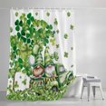 thumbnail image 4 of St Patrick's Day Small Stall Shower Curtain, Waterproof Shower Curtains for Bathroom, Lucky Shamrock Tree Gnomes Truck Leaf Green Washable Fabric Bath Curtain for Bathtub with Hooks 36x72 Inches, 4 of 9